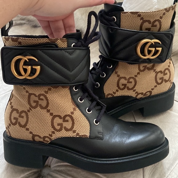Gucci boots - Like new ankle boot with large GG leather and canvas - Picture 3 of 11